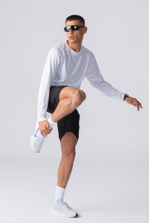 T -léine traenála longsleeve - Bán