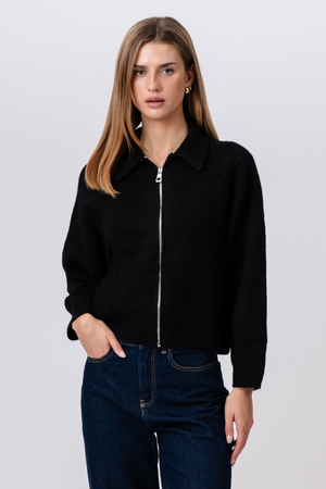 Selma Knit Zipper - Black