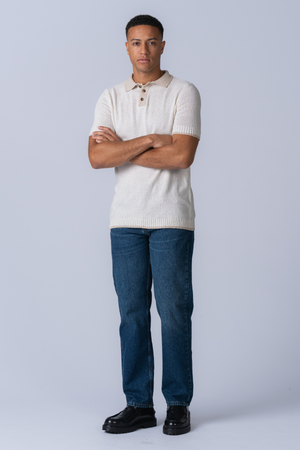 Polo cniotáilte - ecru