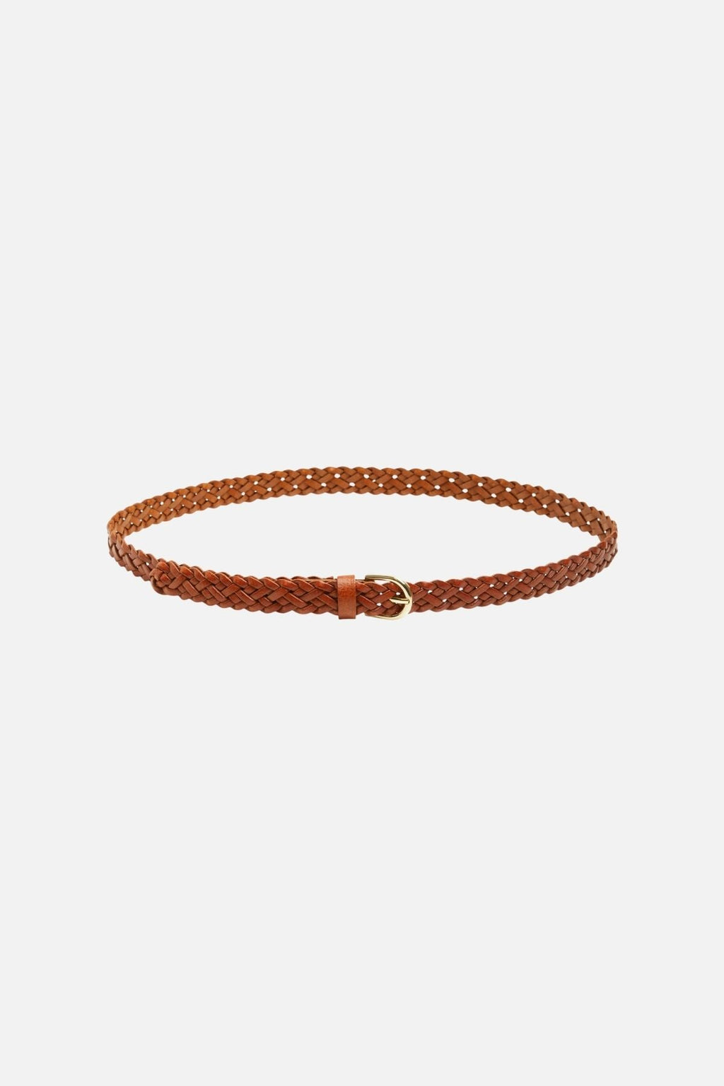 Avery Leathar Braided Slim Crios - cognac