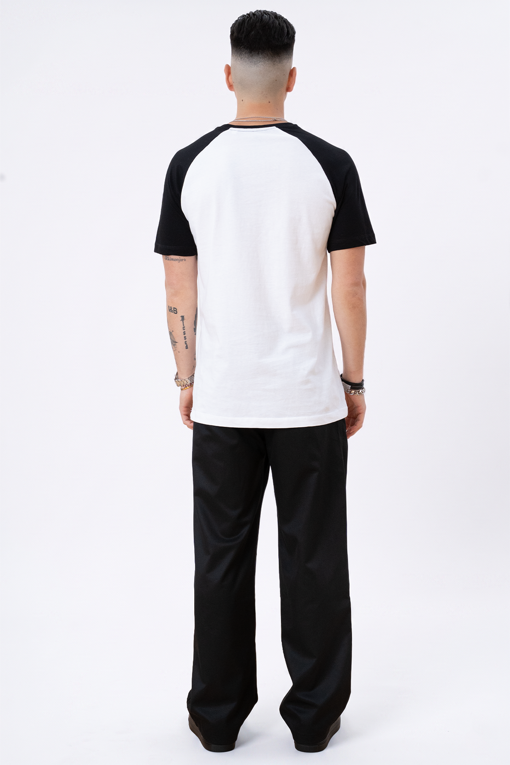 Basic Tričko Raglan - čiernobiele