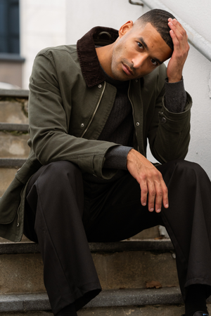 Jakna s twill - tamna maslina