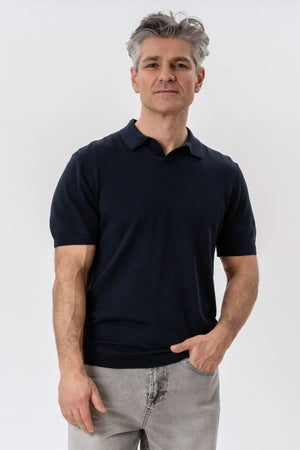 Nathan Knit Polo - Navy