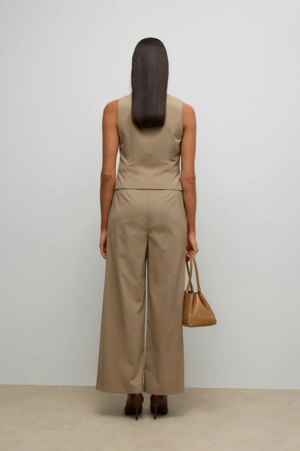 Ayah U-Neck Waistcoat - Dune Melange