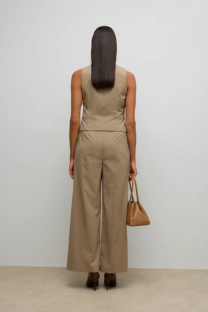 Ayah U-Neck Waistcoat - Dune Melange