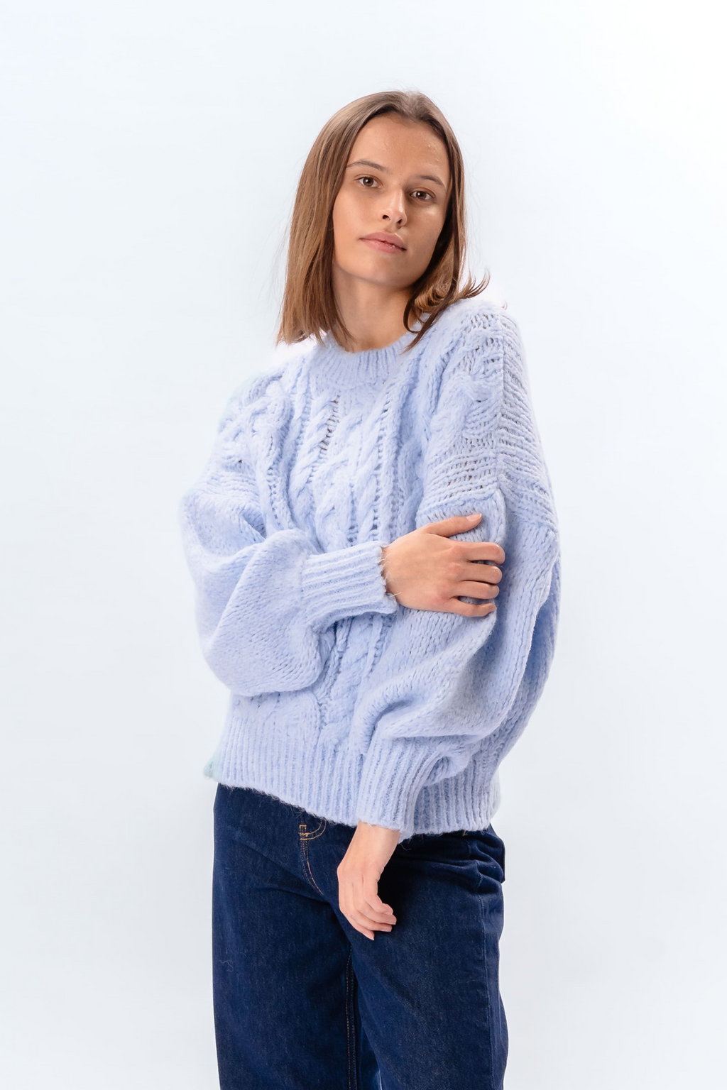 Emma Cable Knit - nebesko plava