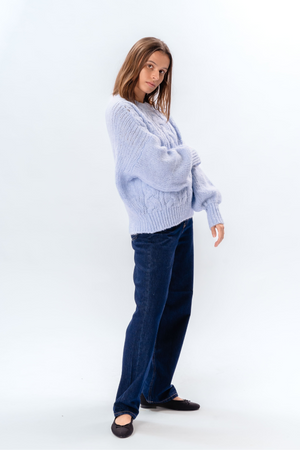 Emma Cable Knit - nebesko plava