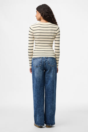 Mira New O-Neck Knit - Birch/Black