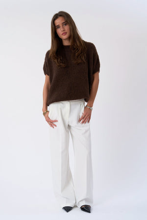 Chloe Short Sleeved Knit - Chocolate