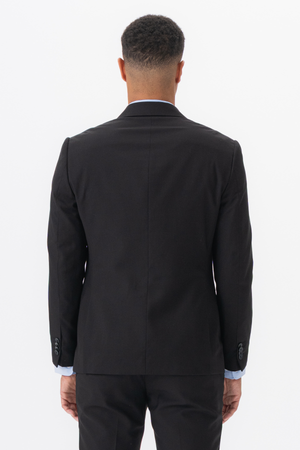 Premium Double-breasted Blazer - Black