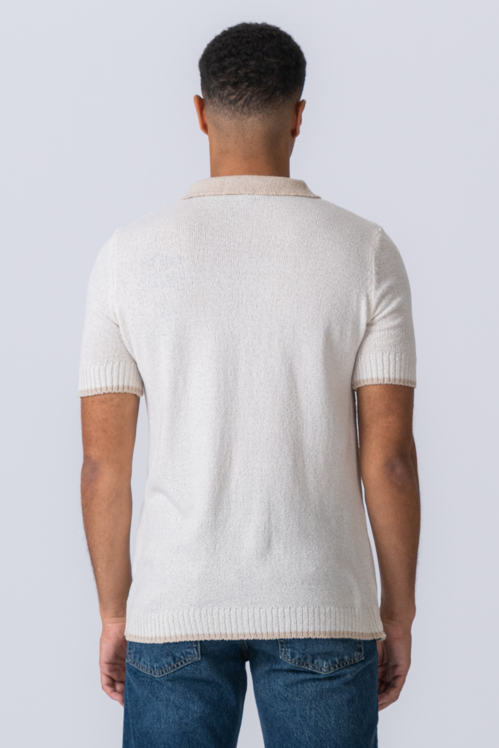 Polo cniotáilte - ecru