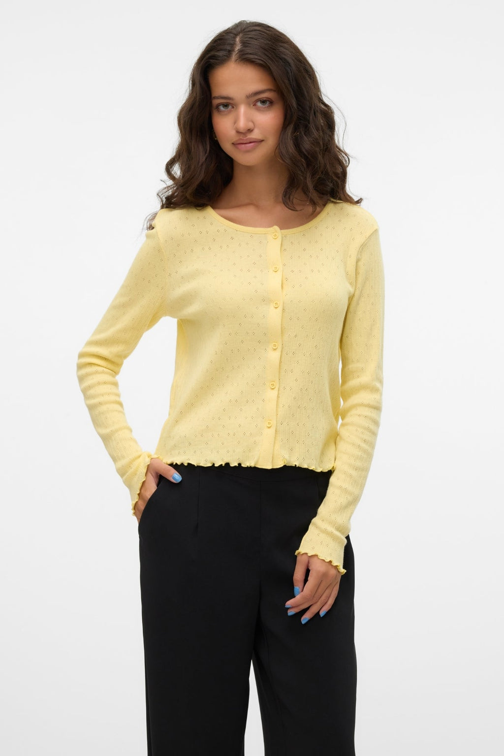Isa O -Neck Cardigan - Flower anise