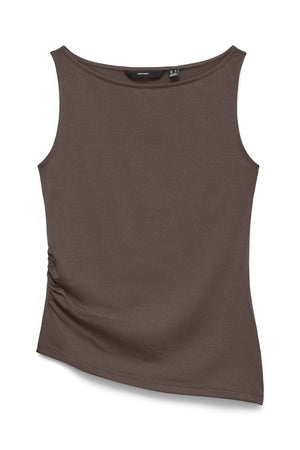 Kira Boat-Neck Top - Chocolate Martini
