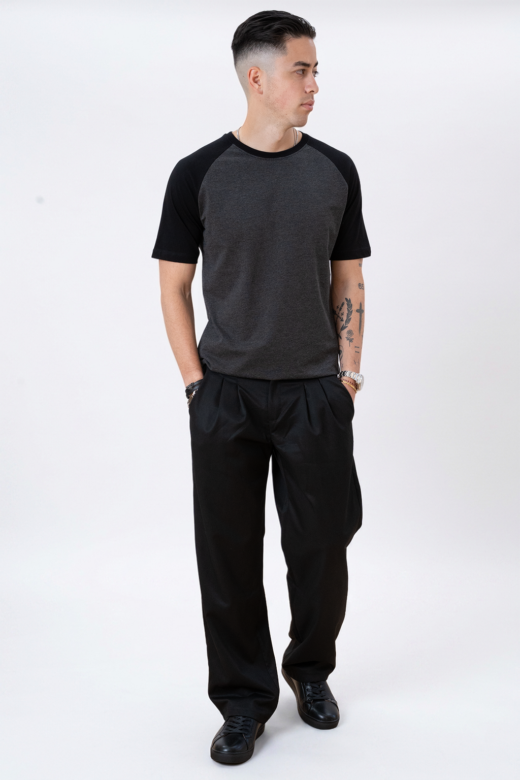 Basic raglan T-shirt - Black-Army