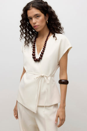 Vannah V-Neck Midi Waistcoat - Birch