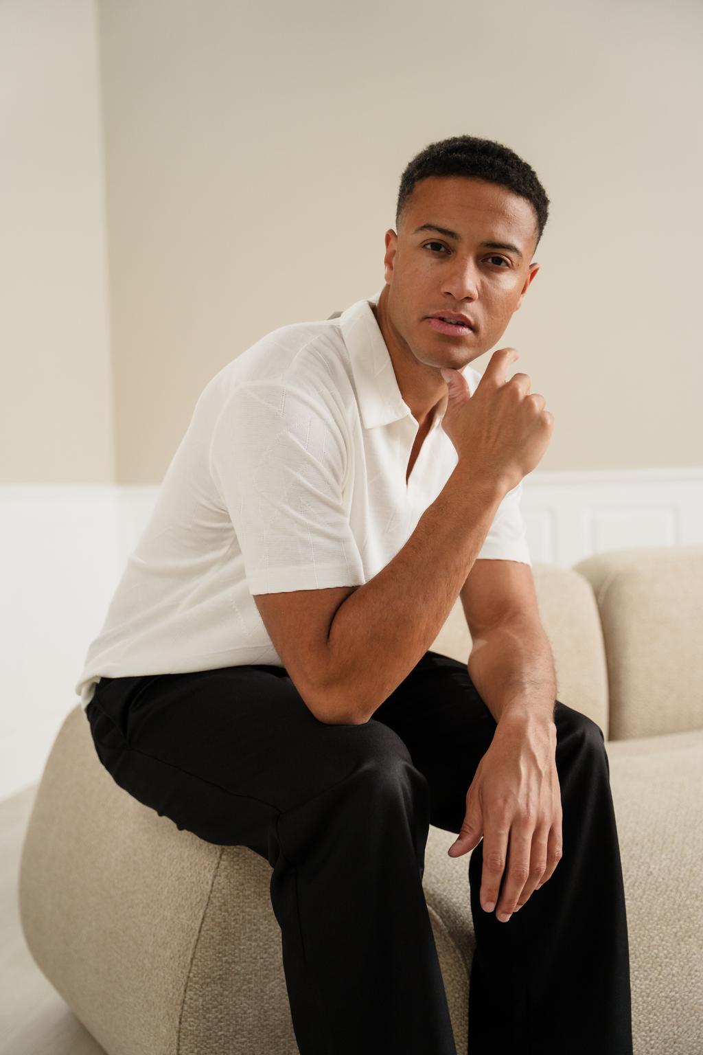 Atlas teksturirani polo - bijela