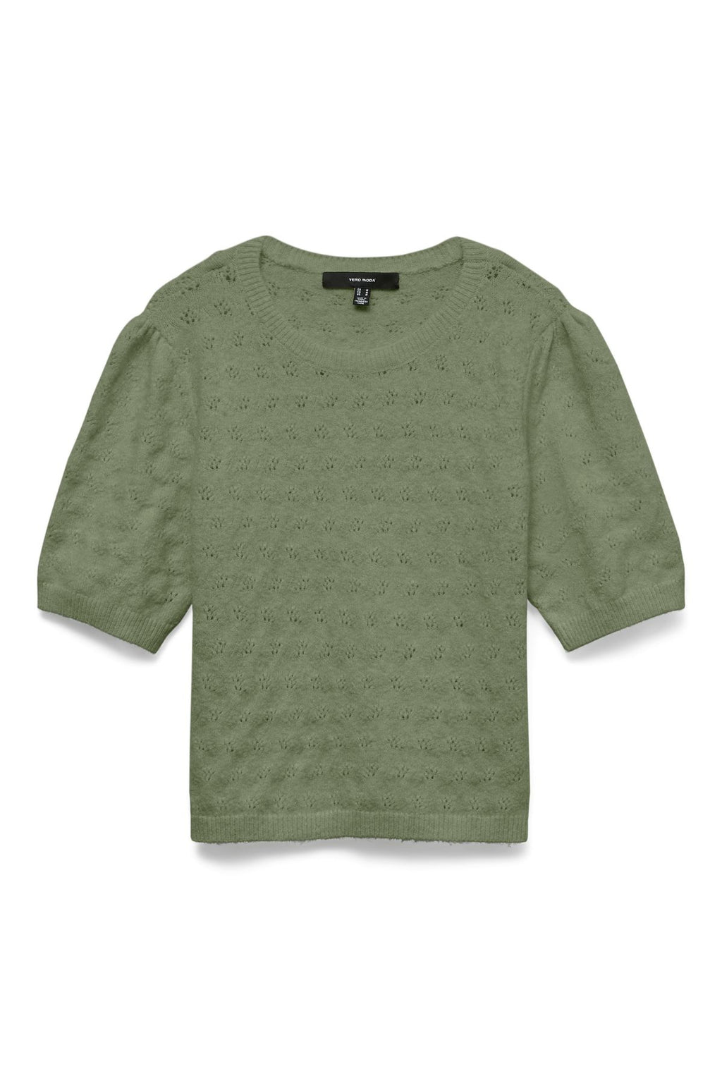 Doffy Stitch O-Neck Pullover - Oil Green Melange