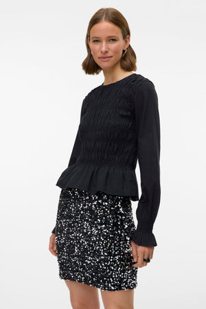 Bella kratka suknja - crno srebro