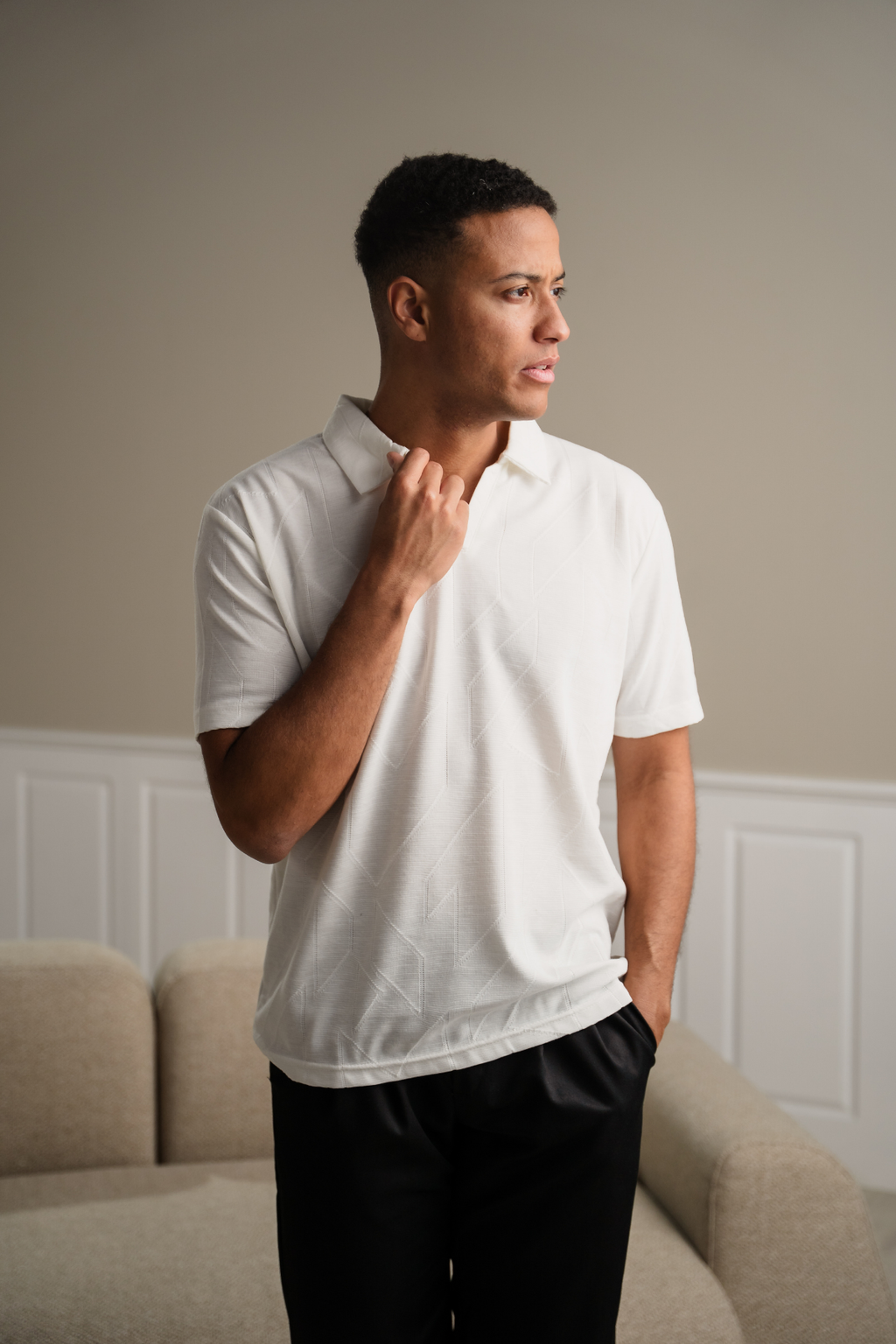 Atlas teksturirani polo - bijela