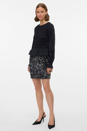 Bella kratka suknja - crno srebro