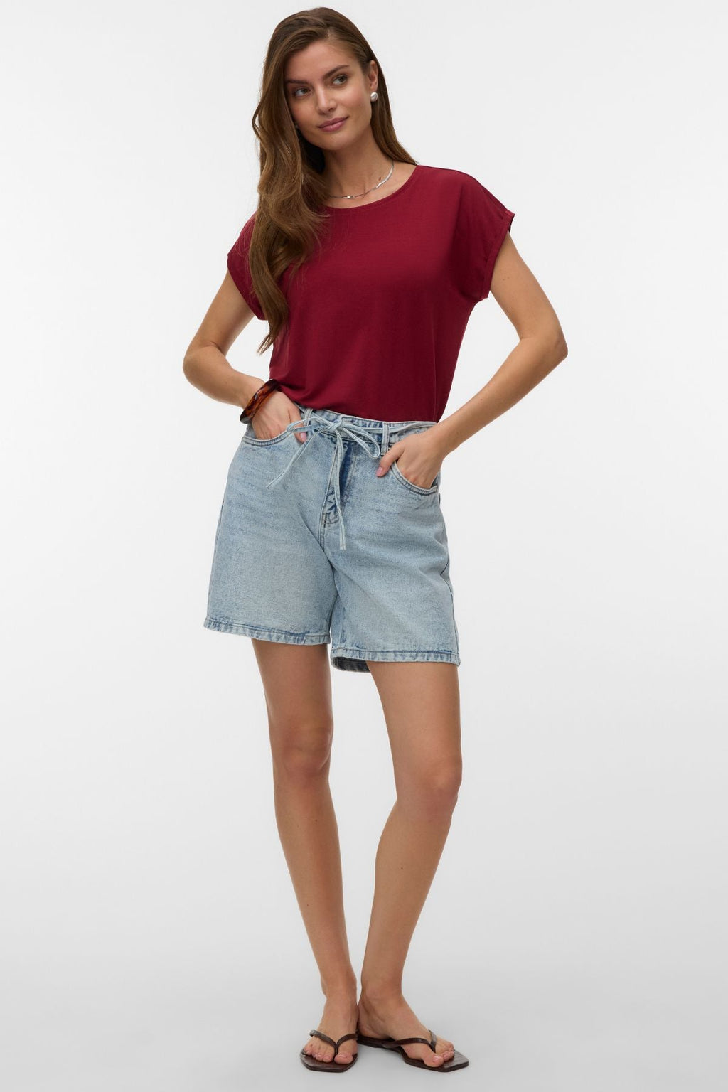Wien Belt Shorts Mix - Light Blue Denim