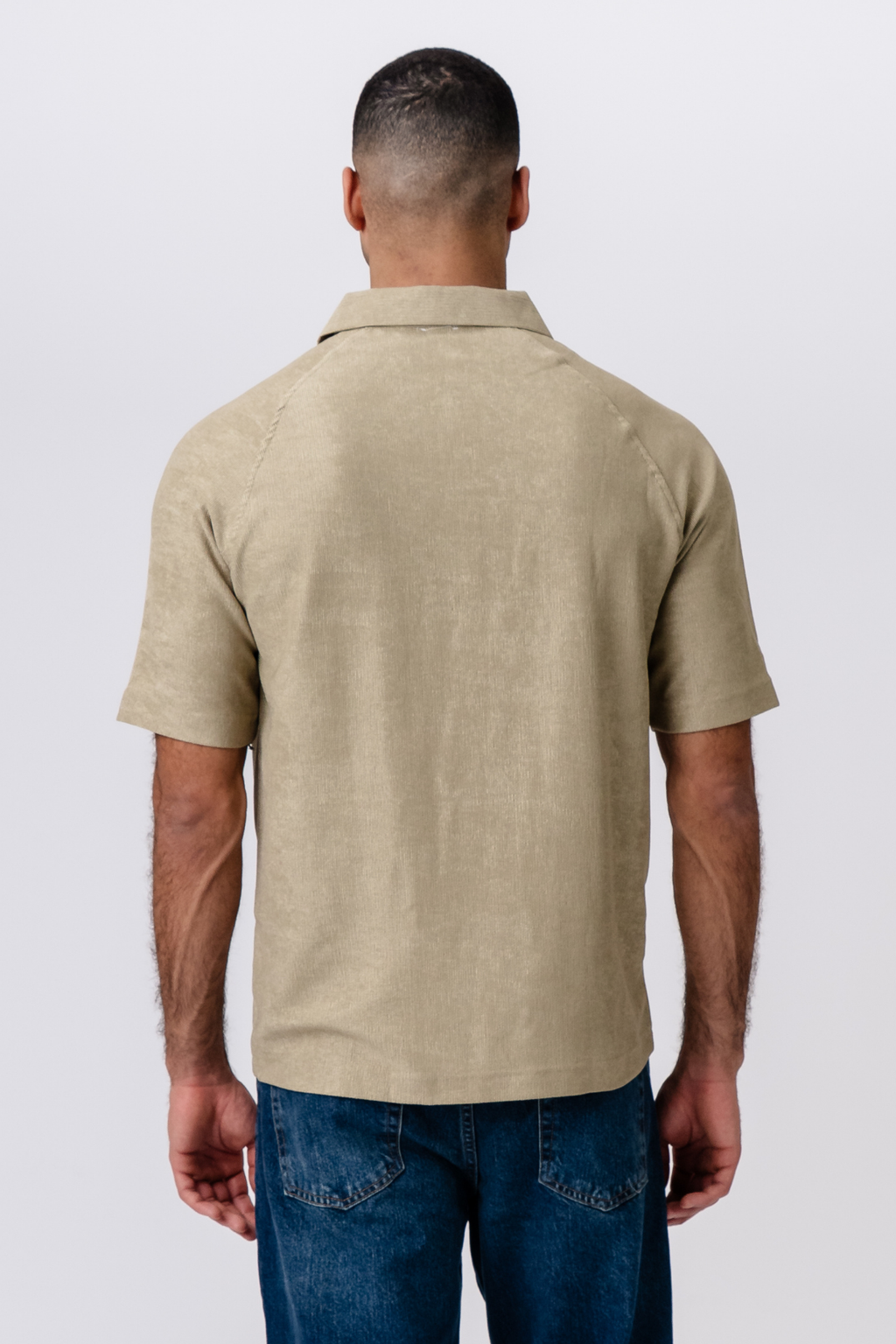 Enzo krátke rukávy polovica zips - khaki