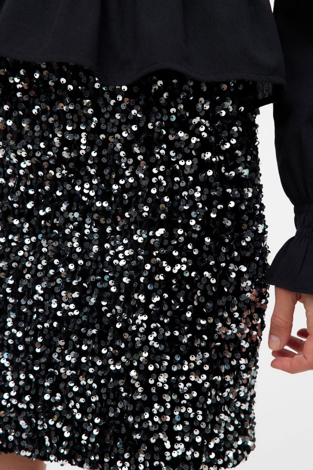 Bella kratka suknja - crno srebro