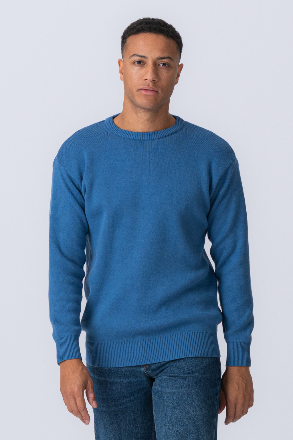Crewneck Knit Sweater - Blue