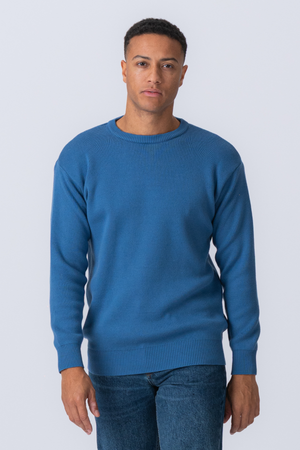 Crewneck Knit Sweater - Blue