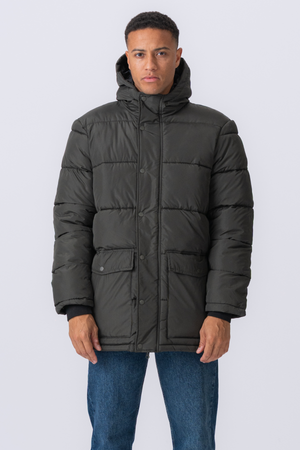 Long Puffer Jacket - Olive
