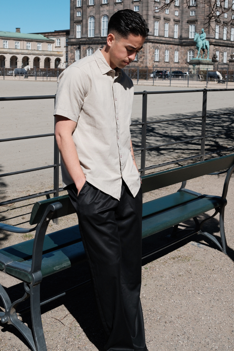 Short Sleeve Linen Shirt - Sand