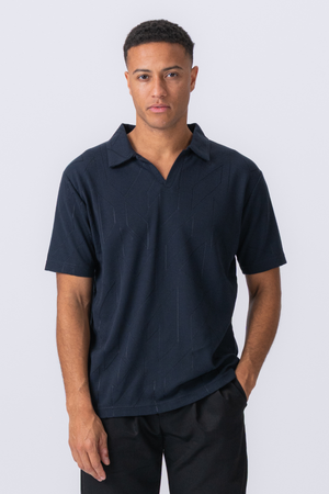 Atlas textúrované polo - Navy