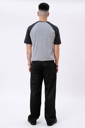 Basic raglan T-shirt - Black-Light Gray