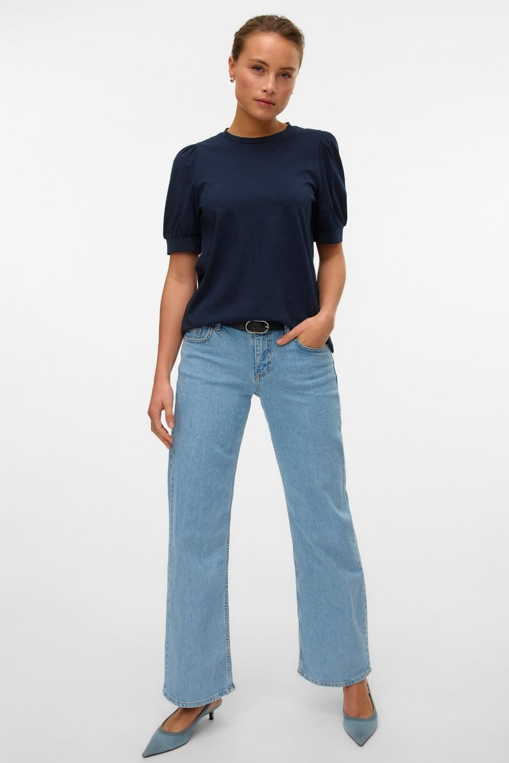 Alexis Low Waist Denim Jeans - Light Blue Denim
