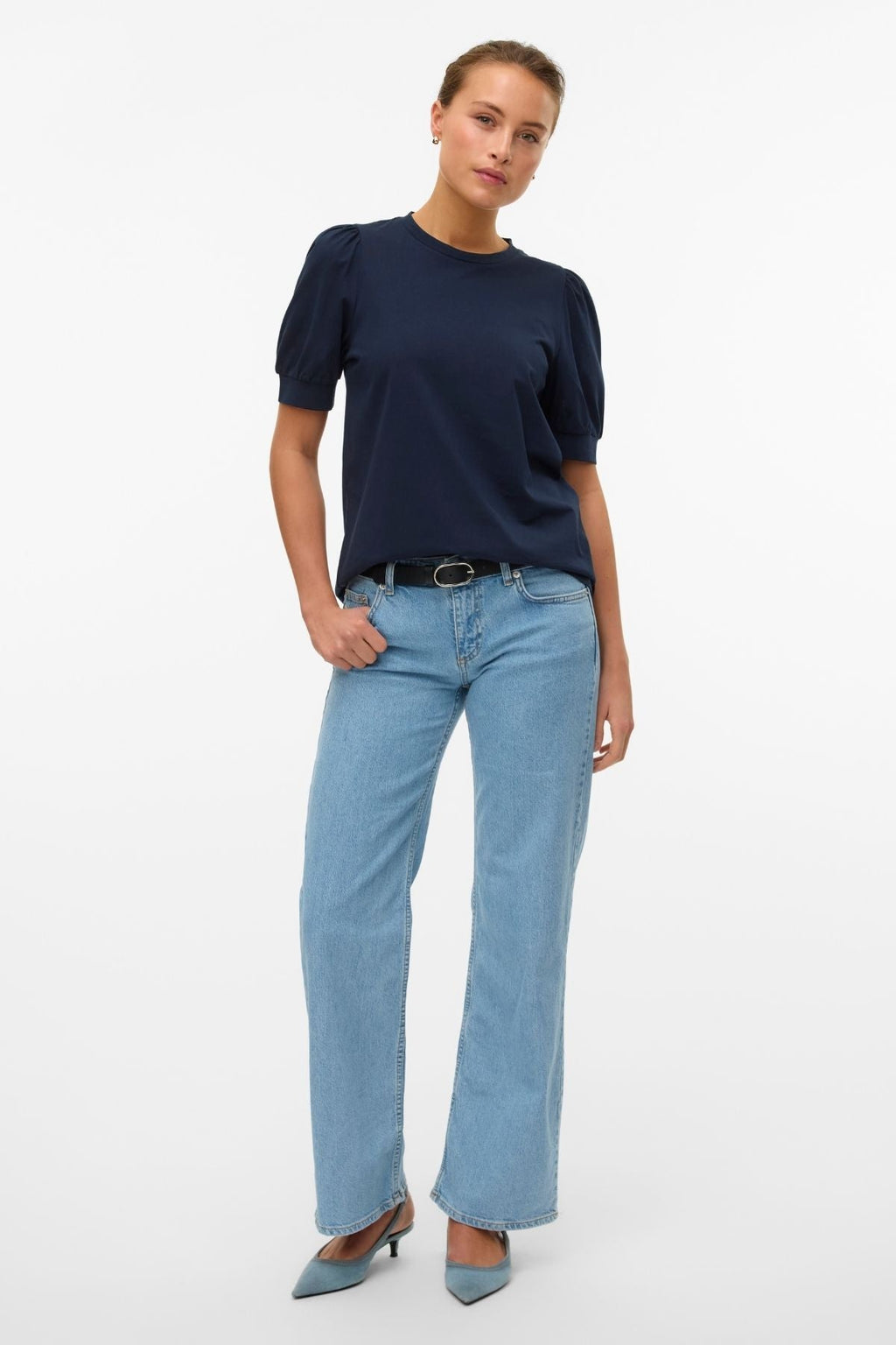 Alexis Low Waist Denim Jeans - Light Blue Denim