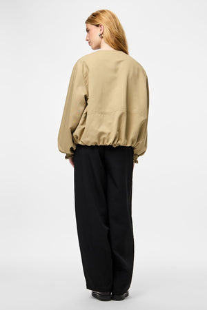Berit Balloon Bomber Jacket - Travertine