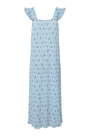 Flora Strap Flounce Dress - Cashmere Blue