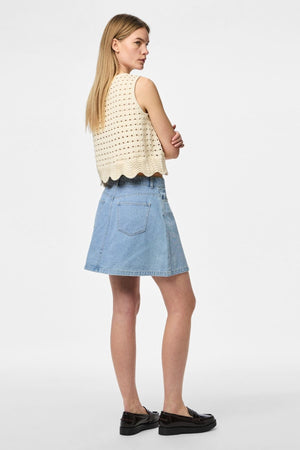 Sukňa Abbi A -Shape - svetlo modrá denim