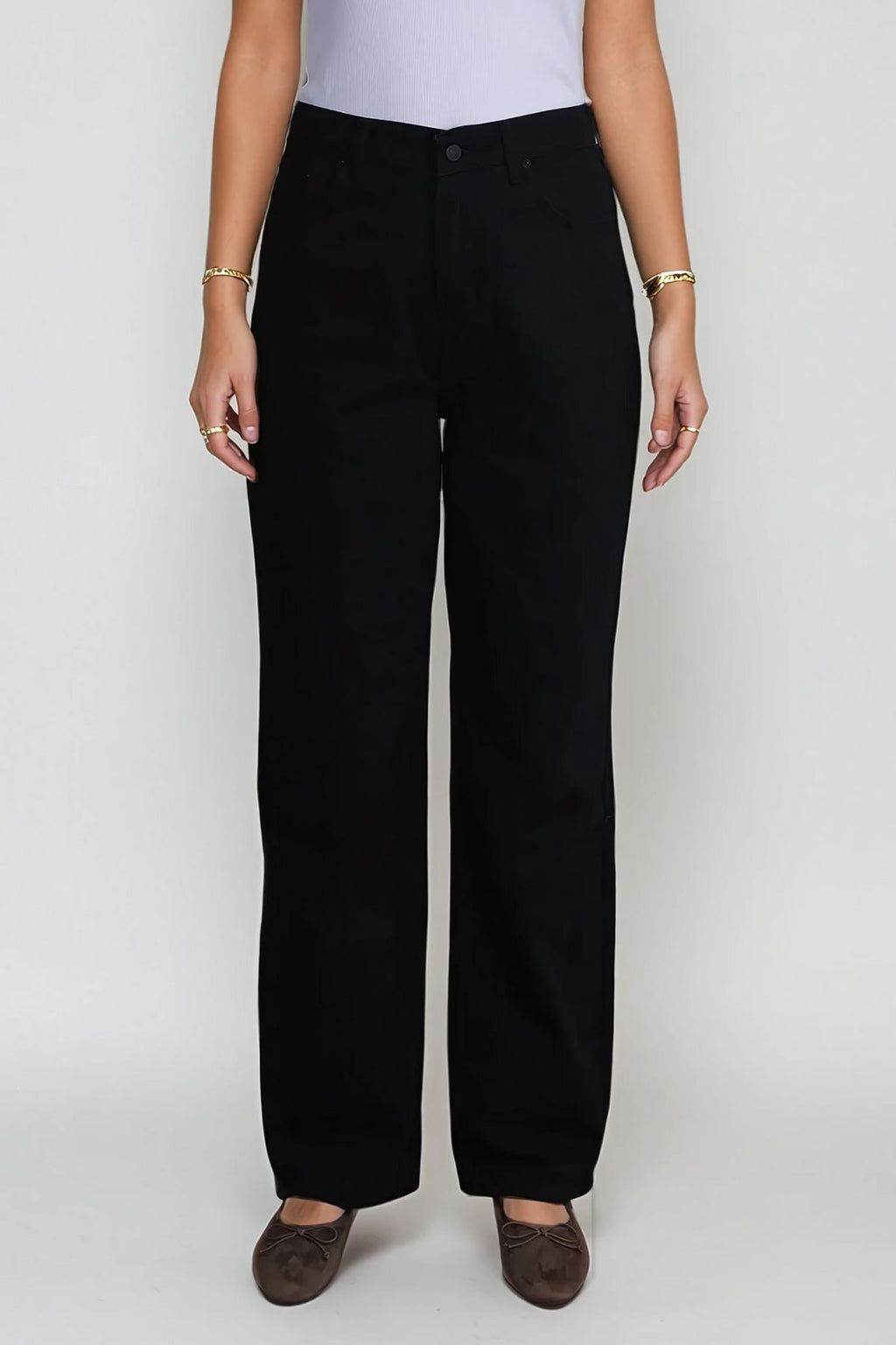 Nora Regular Jeans - nite dubh