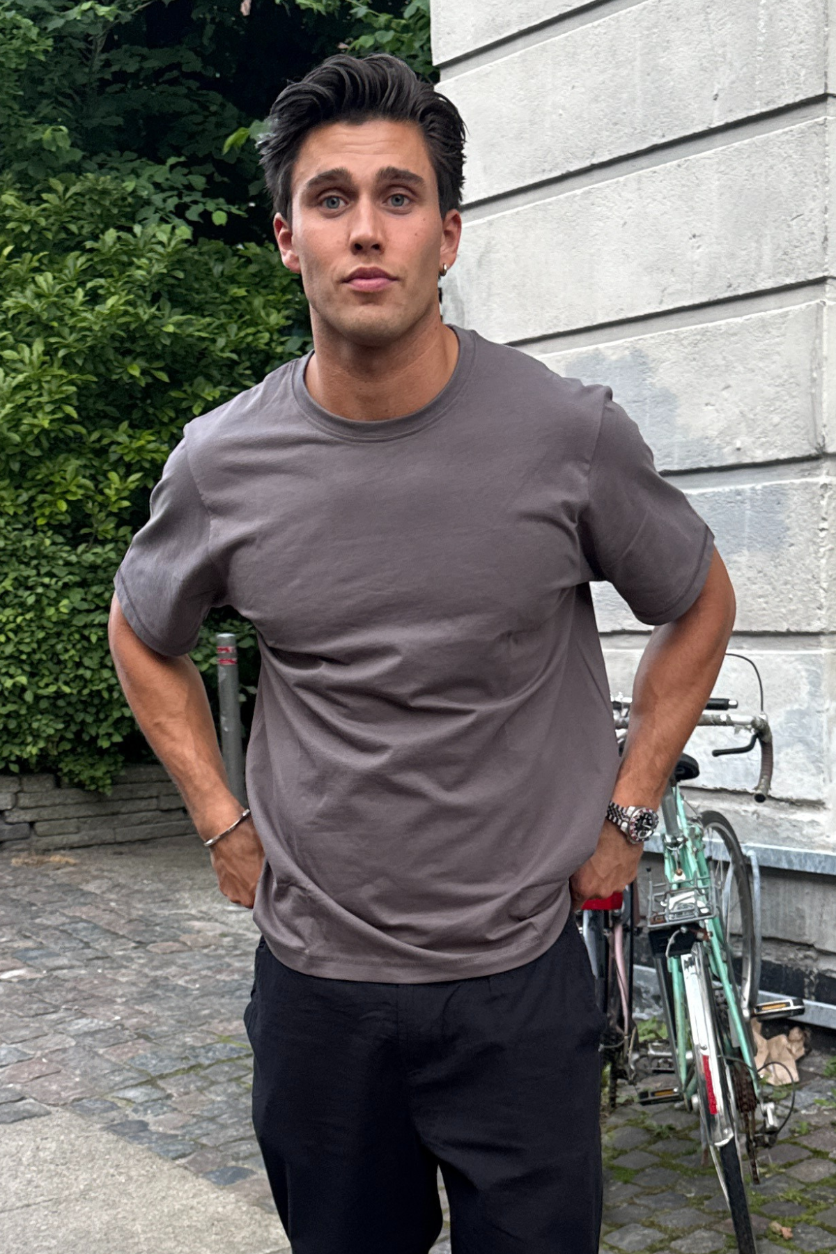 Enhance Your Style: Dark Gray Boxfit T-shirt for Men