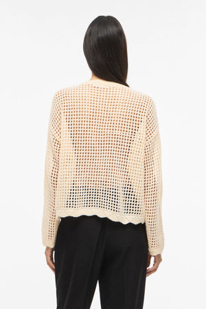 Enny Flower Knit Cardigan - Birch