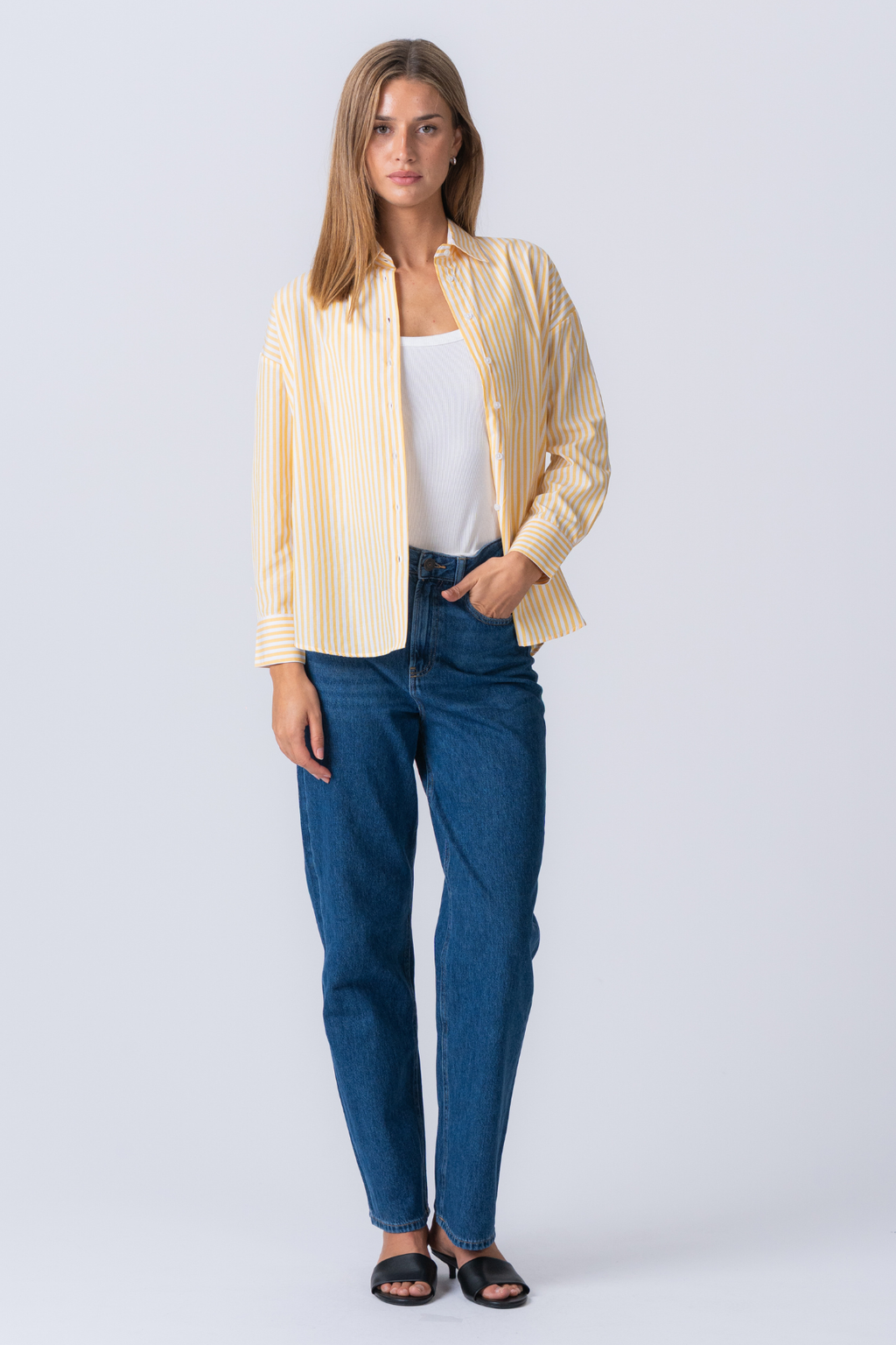 Léine stríocach layla - buí