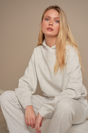 Hoodie Without Drawstring - Grey