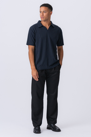 Atlas textúrované polo - Navy