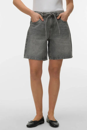 Wien Belt Shorts Mix - Light Grey Denim