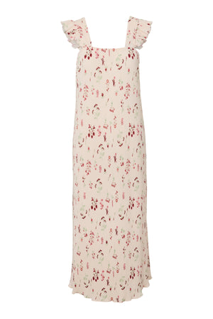 Flora Strap Flounce Dress - Petal Pink