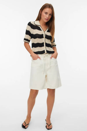 Villa Bermuda Denim Shorts - Ecru