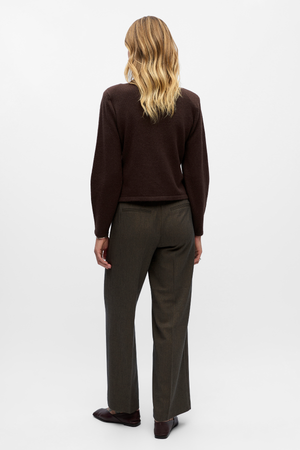 Zari Knit Cardigan - Seal Brown Melange