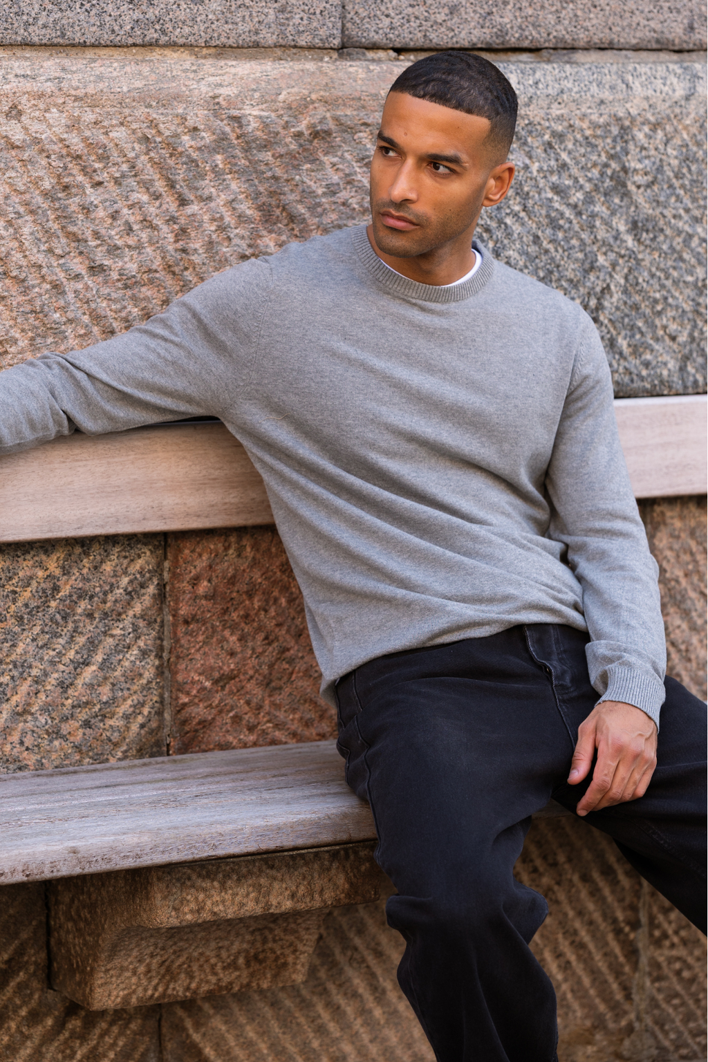 Roundneck Pullover - Melange Liath