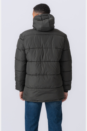 Long Puffer Jacket - Olive